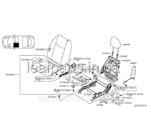 Сидіння передні ліве з підігрівом чорна G — GRAY Nissan Leaf AZE0 (13-17) 87670-3NF2A
