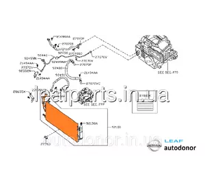 Радіатор кондиціонера Nissan Leaf AZE0 S (13-17) 92100-3NF0A