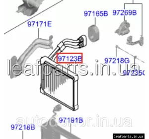 Радіатор нобігрівача Hyundai Kona Electric (17-) 97130K4000 Радіатор нобігрівача Hyundai Kona Electric (17-) 97130K4000