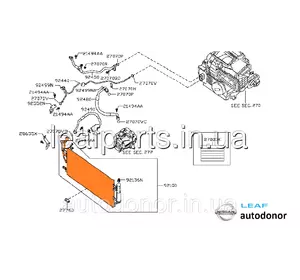 Радіатор кондиціонера Nissan Leaf AZE0 S (13-17) 92100-3NF0A Радіатор кондиціонера Nissan Leaf AZE0 S (13-17) 92100-3NF0A