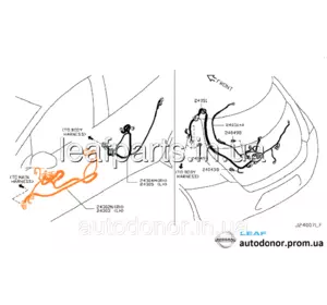 Проводка двері передньої лівої Nissan Leaf ZE0 (10-12) 24125-3NA0A Проводка двері передньої лівої Nissan Leaf ZE0 (10-12) 24125-3NA0A