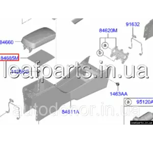 Коврик центральної консолі Hyundai Kona Electric (17-) 84685K4000TRY Коврик центральної консолі Hyundai Kona Electric (17-) 84685K4000TRY