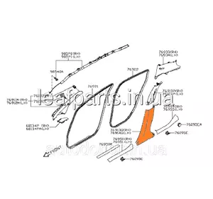 Накладка центральної стійки нижня права чорна G — GRAY Nissan Leaf AZE0 (13-17) 76915-3NF0B Накладка центральної стійки нижня права чорна G — GRAY Nissan Leaf AZE0 (13-17) 76915-3NF0B