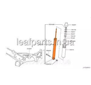 Амортизатор задний Nissan Leaf ZE1 (18-) E6210-5SA1A