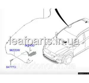 Модуль безпроводної антени yundai Kona Electric (17-) 96240K4000 Модуль безпроводної антени yundai Kona Electric (17-) 96240K4000