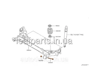Болт з гайкою в сайлентблок задньої балки Nissan Leaf ZE0/AZE0 (10-17) 55222-3NA0A Болт з гайкою в сайлентблок задньої балки Nissan Leaf ZE0/AZE0 (10-17) 55222-3NA0A