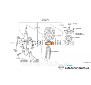 Гумова тарілка пружини передньої підвіски верхня Nissan Leaf ZE1 (10-) 54034-4MA0A Гумова тарілка пружини передньої підвіски верхня Nissan Leaf ZE1 (10-) 54034-4MA0A