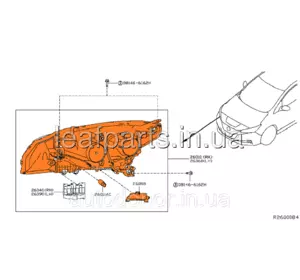 Фара передня ліва LED Nissan Leaf ZE1 (18-) 26060-5SA5B Фара передня ліва LED Nissan Leaf ZE1 (18-) 26060-5SA5B