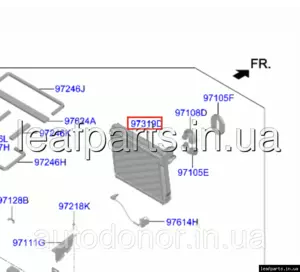 Випаровувач нобігрівача Hyundai Kona Electric (17-) 97139K4001 Випаровувач нобігрівача Hyundai Kona Electric (17-) 97139K4001