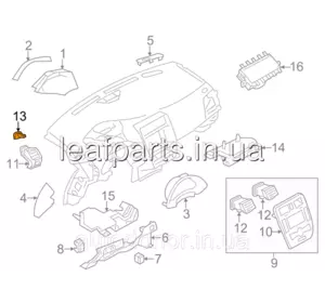 Решітка обдування ліва сіра K - GRAY Nissan Leaf ZE0 (10-12) 68741-3NA0A Решітка обдування ліва сіра K - GRAY Nissan Leaf ZE0 (10-12) 68741-3NA0A