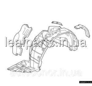 Підкрильник передній лівий Nissan Ariya (22-) 63841-5MP0A Підкрильник передній лівий Nissan Ariya (22-) 63841-5MP0A
