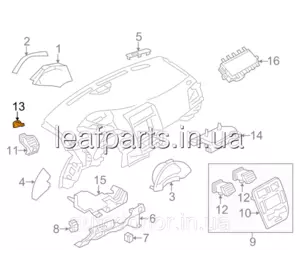 Решітка обдування права сіра K - GRAY Nissan Leaf ZE0 (10-12) 68740-3NA0A Решітка обдування права сіра K - GRAY Nissan Leaf ZE0 (10-12) 68740-3NA0A