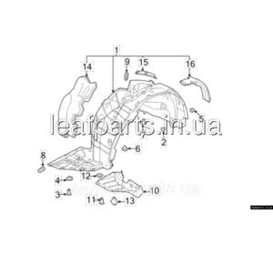 Монтажний к-т підкрильника переднього Nissan Ariya (22-) 01241-0009U Монтажний к-т підкрильника переднього Nissan Ariya (22-) 01241-0009U