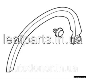Молдінг арки перелнього крила правий Nissan Ariya (22-) 63810-5MR5A Молдінг арки перелнього крила правий Nissan Ariya (22-) 63810-5MR5A